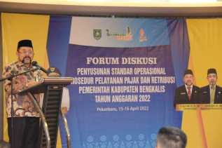 Bupati Bengkalis Buka Forum Diskusi Dalam Rangka Penyusunan SOP Pelayanan Pajak Daerah