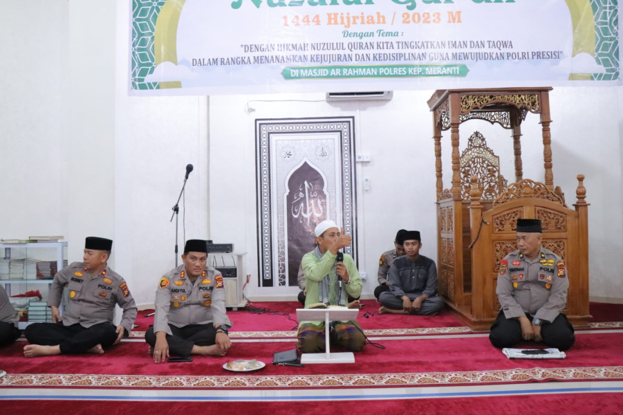 Kapolres Meranti Bersama Jajaran dan Bhayangkari Peringati Nuzul Quran 1444 Hijriyah