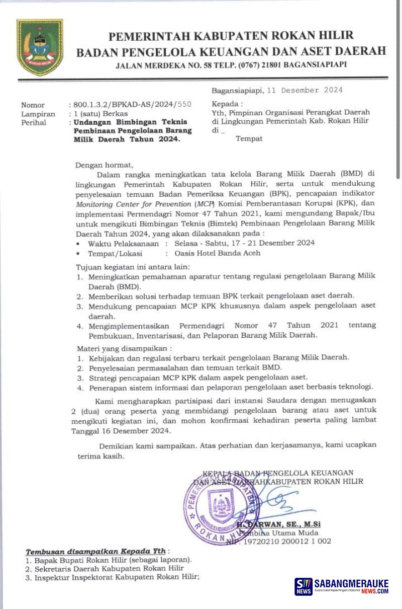 Bayar TPP Sulit, BPKAD Rokan Hilir  Justru Agendakan Bimtek di Aceh, Kok Bisa?