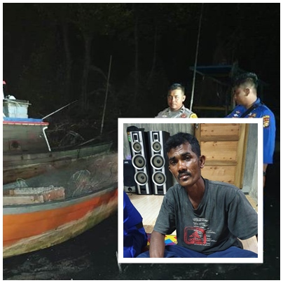Nelayan Kembung Baru Selamatkan Nelayan asal Malaysia
