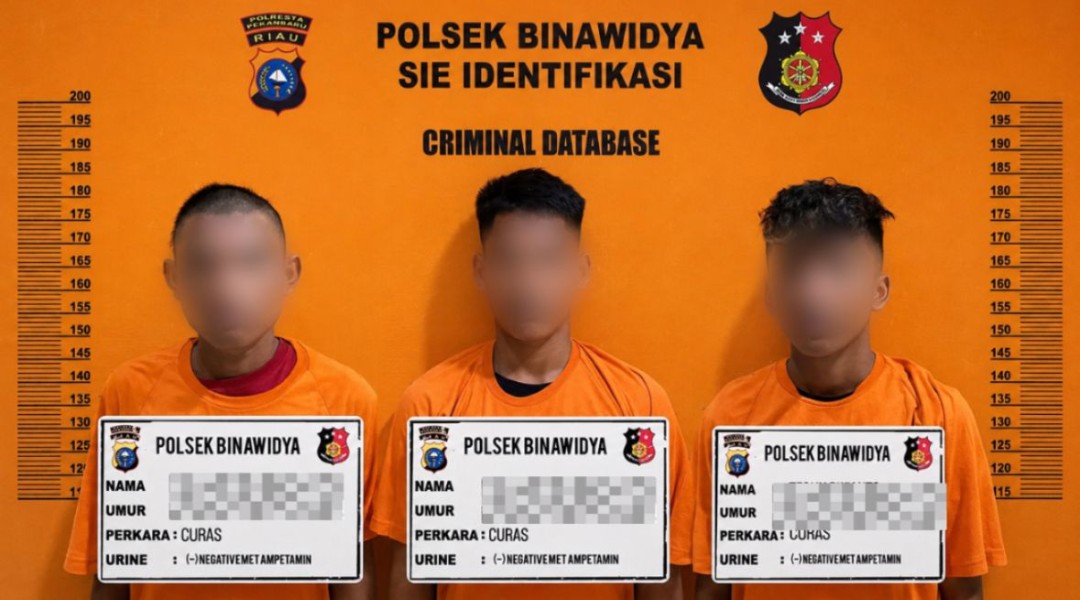 Tiga Pelaku Begal di Pekanbaru Diamankan Polisi, Ternyata Masih di Bawah Umur