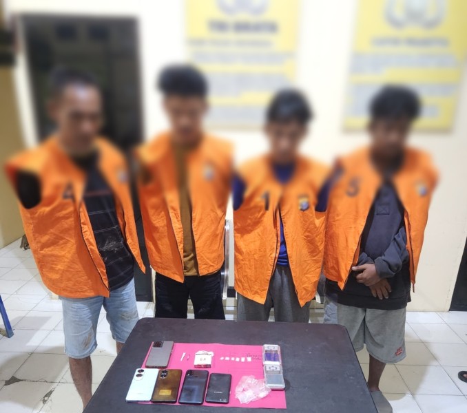 Polsek Sungai Apit Bongkar Jaringan Peredaran Shabu, 4 Pelaku Ditangkap – Satu Pemasuk Utama Buru