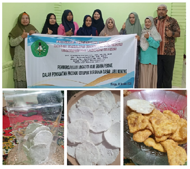Kerupuk Labu Kuning Jadi Peluang Ekonomi, Dosen FEB Unilak Dampingi KUB Graha Permai