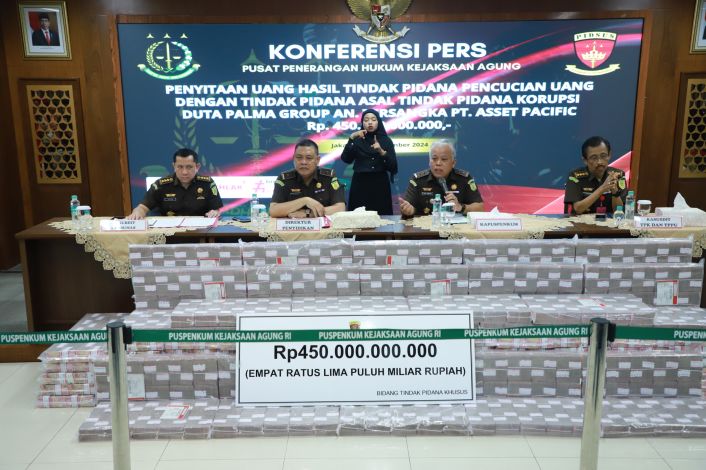 Kejagung Sita Uang Rp450 Miliar dari Asset Pasific Terkait TPPU PT Duta Palma