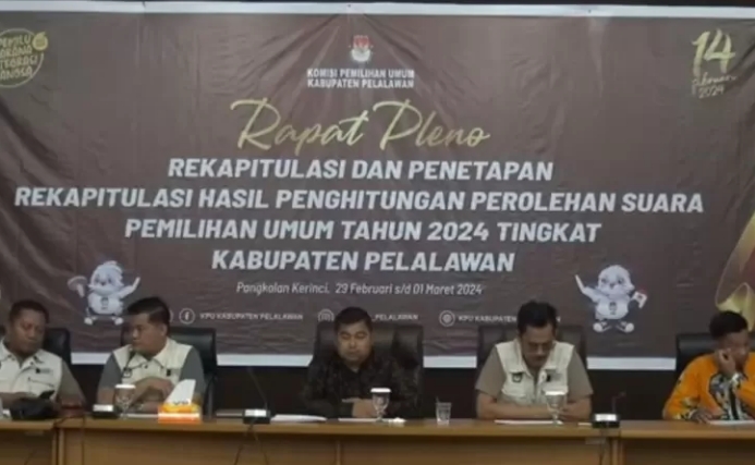 Hasil Pleno KPU Kabupaten Pelalawan, PDIP Mendominasi Perolehan Kursi