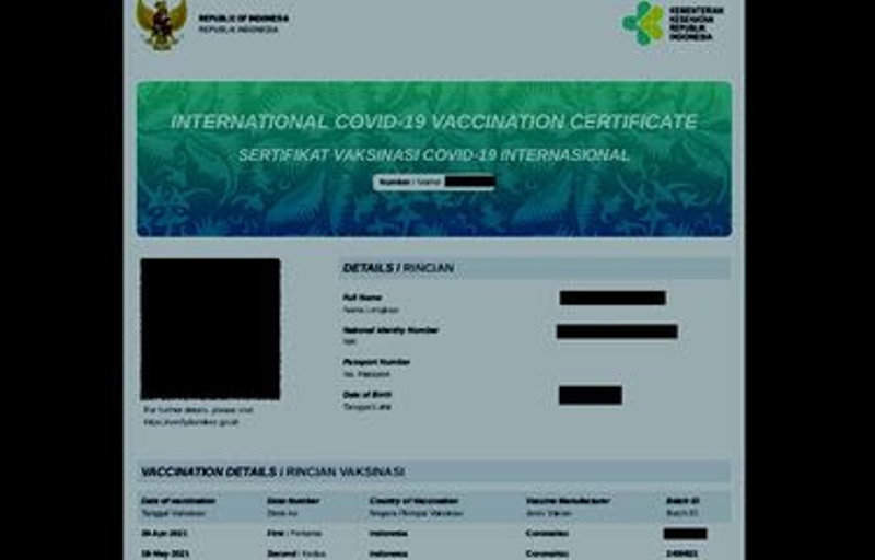 Indonesia Kini Punya Sertifikat Vaksin Internasional, Begini Cara Aksesnya