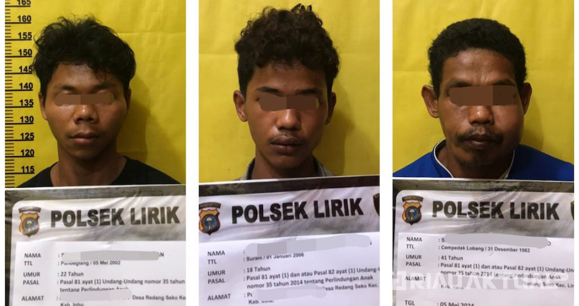 Bejat, Tiga Pria di Inhu Setubuhi Tiga Anak