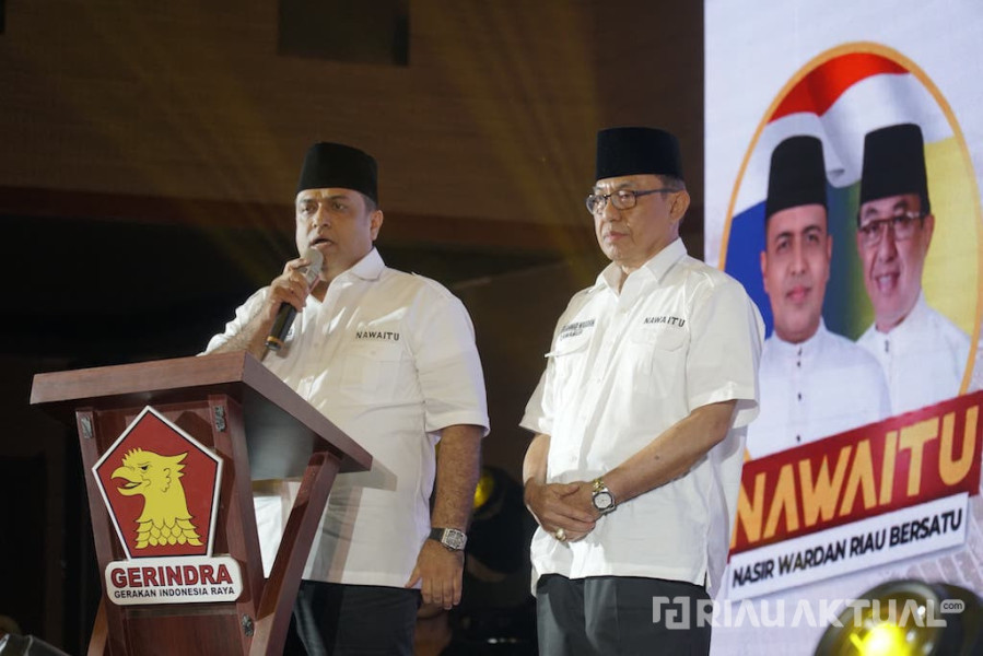 Partai Gerindra dan Demokrat Deklarasikan Nasir - Wardan sebagai Calon Gubri dan Wagubri 2024-2029