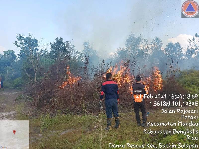 18 Titik Panas Tersebar, Sudah Puluhan Hektar Lahan Terbakar di Bengkalis