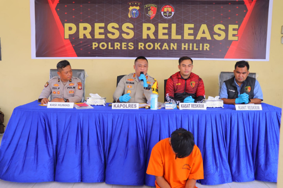 Polres Rohil Berhasil Ungkap Kasus Pembunuhan Wanita di Parit