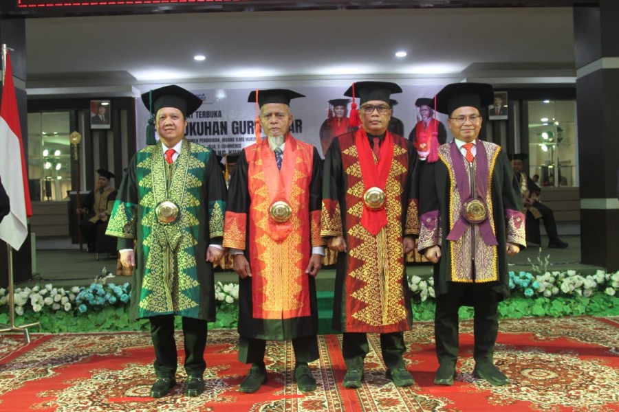 Unilak Kukuhkan Tiga Guru Besar Baru, Perkuat Eksistensi Akademik di Riau