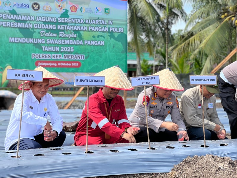 PT Imbang Tata Alam dan Polres Meranti Tanam Jagung Serentak Dukung Program Swasembada Pangan Nasion