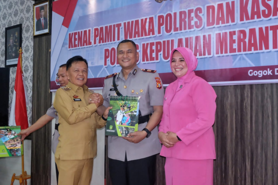 Plt Bupati Asmar Hadiri Kenal Pamit Pejabat Polres Meranti