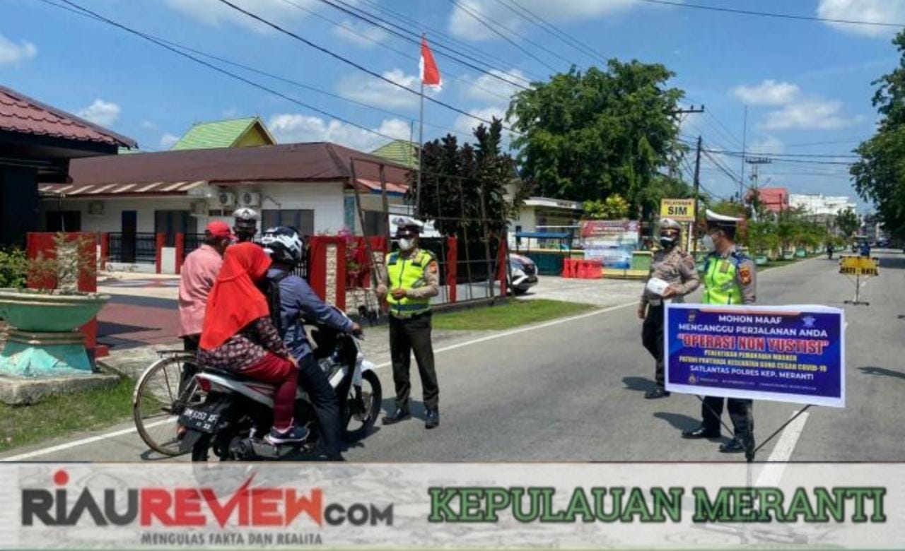 Tegakkan Prokes, Satlantas Polres Meranti Razia Pengendara Tak Pakai Masker