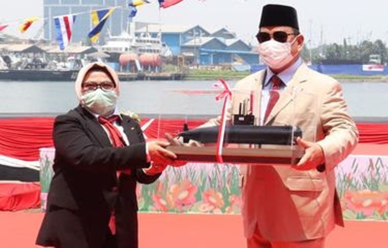 Prabowo Subianto Resmikan Kapal Selam Buatan Anak Bangsa, Alugoro-405