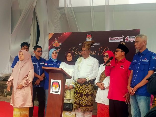 Eddy Yatim-Almainis Deklarasi dan Daftar ke KPU, Tantang Petahana di Pilwako Dumai