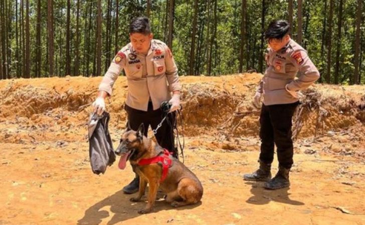 Anjing Pelacak Polda Riau Gugur Saat Mencari Korban Banjir Sumbar, Dimakamkan Secara Kedinasan