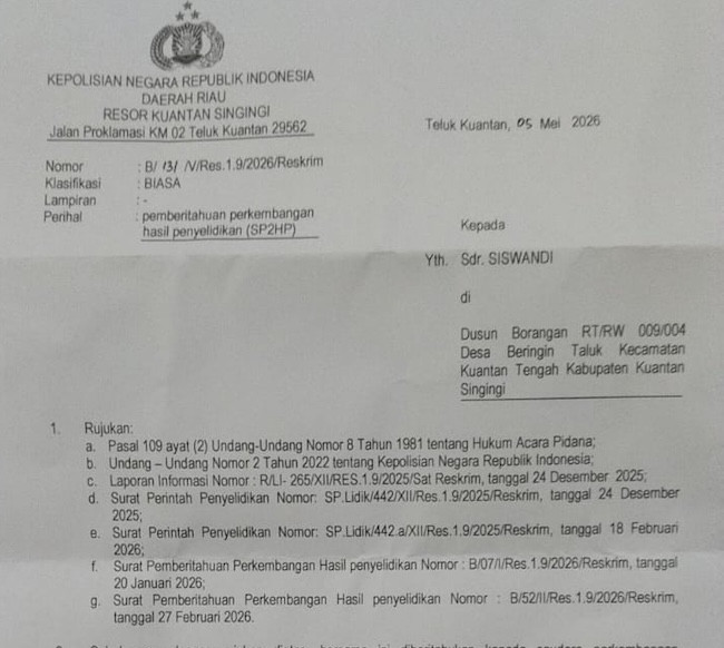 13 Saksi Diperiksa, Kasus PPPK Kuansing Belum Ada Tersangka