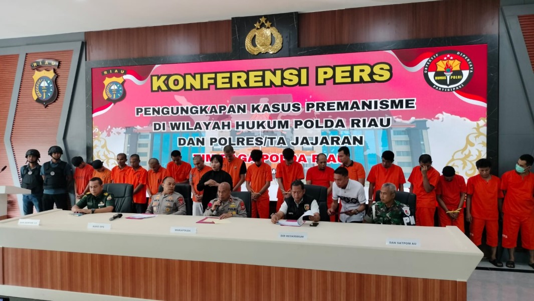 Ungkap 23 Kasus Premanisme, Polda Riau Bekuk 54 Pelaku