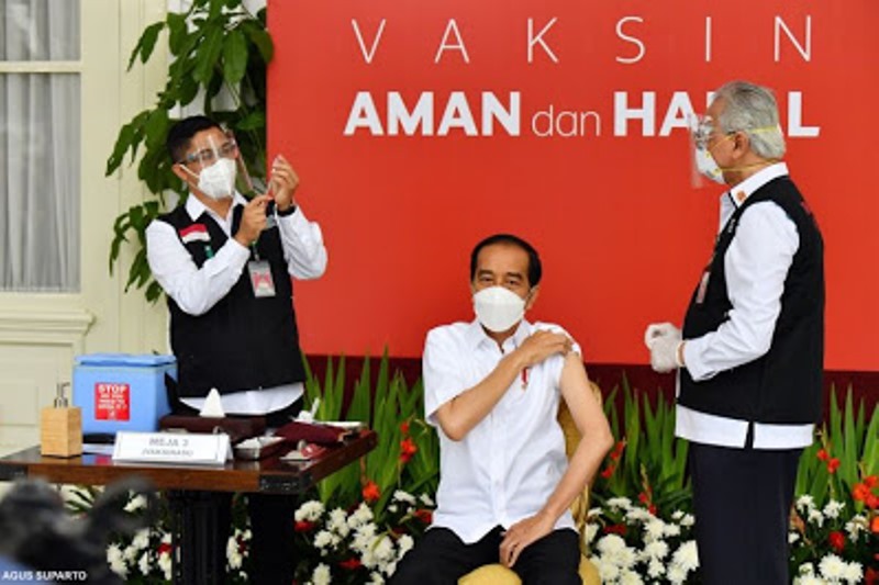 Setelah Divaksin, Jokowi Langsung Bahas LPI dengan Sri Mulyani dan Erick Thohir