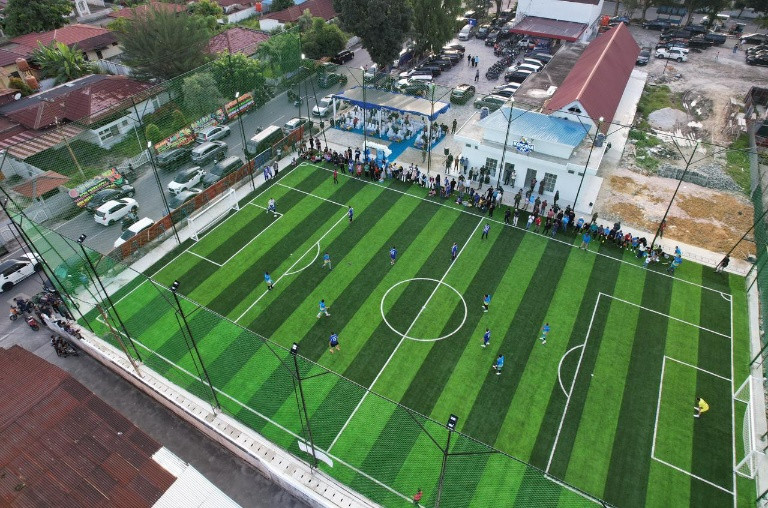 Pertama di Indonesia, Pemko Pekanbaru Bangun Lapangan Mini Soccer Gratis untuk Masyarakat