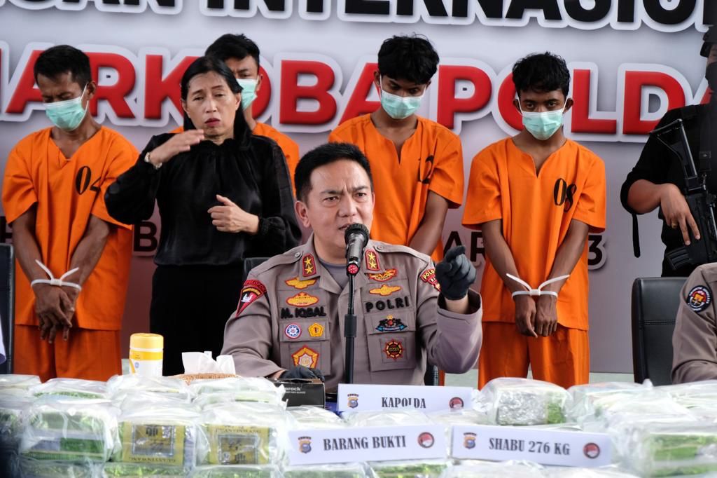 Terbesar Dalam Sejarah Pengungkapan Narkoba Oleh Polda Riau, Berhasil Amankan 276 Kg Sabu dan Bekuk 