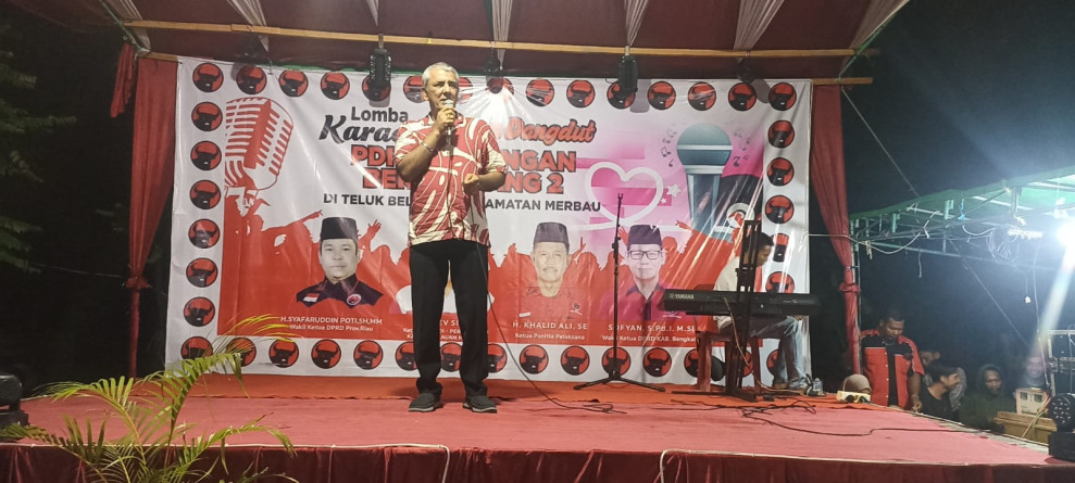 Diikuti 107 Peserta, Ketua PDIP Meranti Buka Lomba Karaoke Dangdut PDI Berdendang Ke 2 Di Teluk Beli