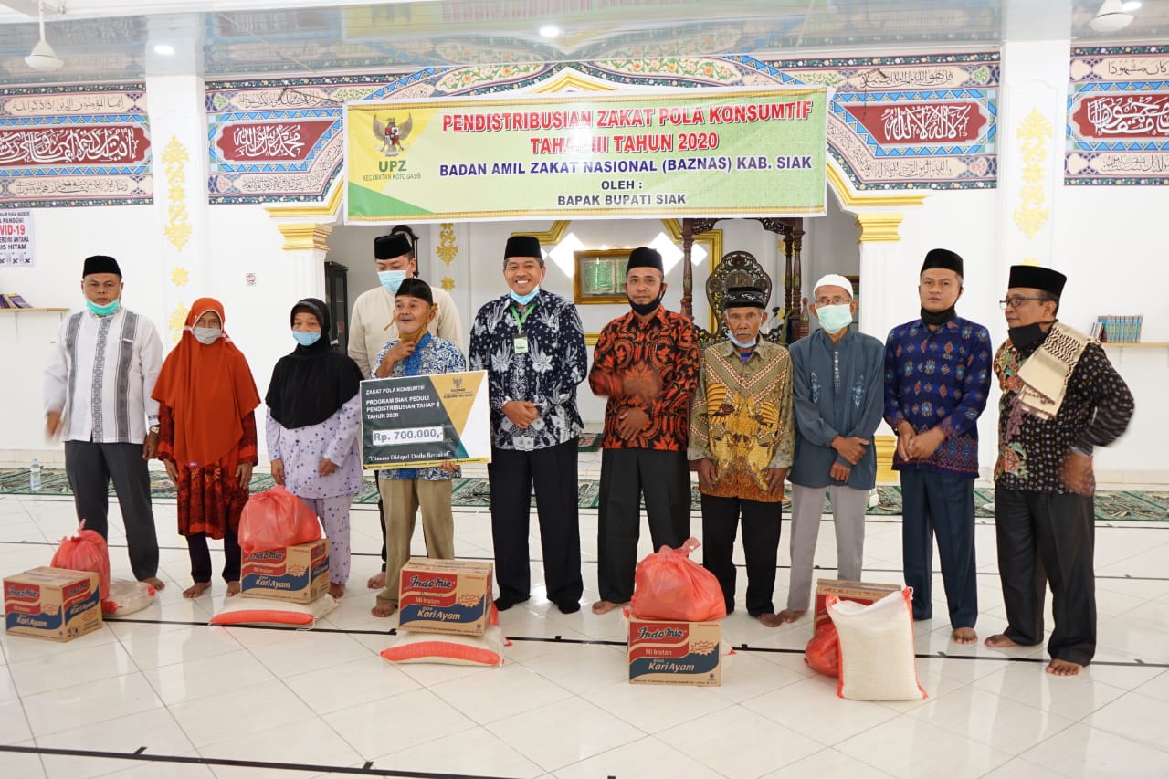 Baznas-Siak Salurkan Bantuan Warga Koto Gasib Terdampak Covid-19