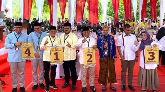 KPU Kampar Tetapkan Nomor Urut Empat Pasangan Peserta Pilkada