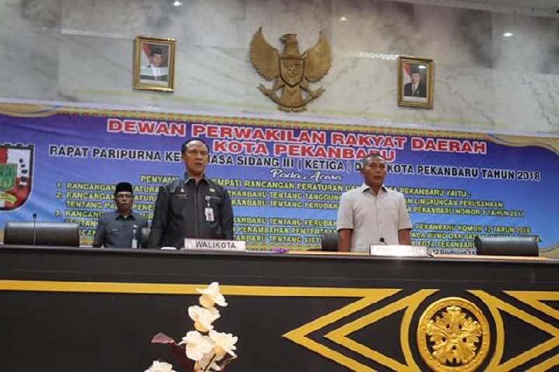 Wakil Rakyat Pekanbaru Gelar Paripurna Penyampaian 4 Ranperda