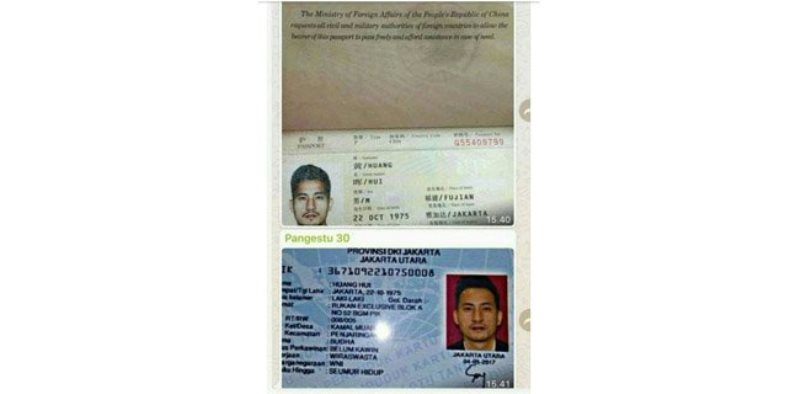 Pemilik KTP DKI Jakarta Mirip Pria Dalam Paspor China