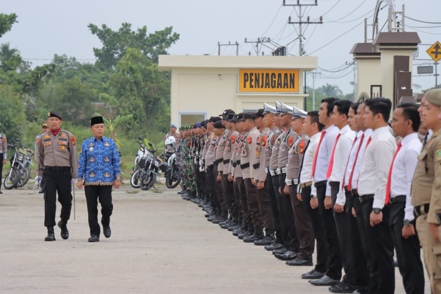 Polres Meranti Bersama Forkopimda Apel Gelar Pasukan Operasi Ketupat