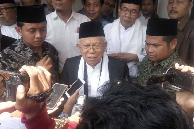 Ma'ruf Amin Pertanyakan Gelar Ulama Sandiaga Uno